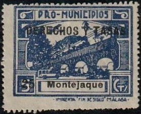 Montejaque Derechos y Tasas Spain Guerra Civil War stamps